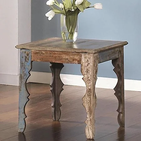 Square End Table with Shaped Legs